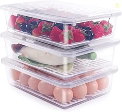 Raawan Fridge Storage Boxes (Pack of 1),Fridge Organizer with Removabl