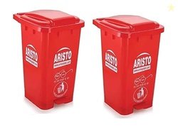 Aristo Plastic Pedal Garbage Waste Dustbin 70 LTR RED & RED