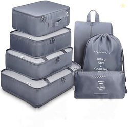 MONJAY 7pcs Pouche Set Travel Organizer Packing Cubes Lightweight Trav