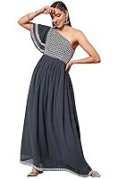 Libas Womens Embroidered Georgette Gown Dress for Women