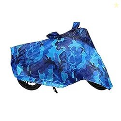 Auto Pearl Ocean Blue Water Proof Bike Body Cover with Mirror Pockets,