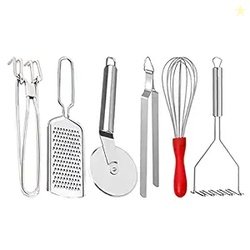 Oc9 Stainless Steel Cheese Grater/Coconut Grater & Pakkad & Pizza Cutt