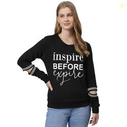 Campus Sutra Women's Cotton Crew Neck Sweatshirt