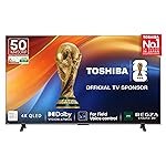 Toshiba 126 cm (50 Inches) 4K Ultra HD Smart QLED TV | Dolby Atmos, HDR10+ | 24W Powerful Speakers | AI Sports Mode | REGZA Engine ZR | Voice Control | AI 4K Upscaling | VIDAA OS | 50M450RP (Black)