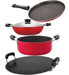 Nirlon Kitchen Accessories for Home Cooking Non Stick pots and pan Set