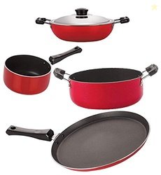 Nirlon Odor Free 3 Layer Non Stick Coating Cookware Gift Item Set of 4