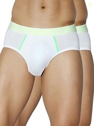 John Players Pack of 2 Cotton Briefs with Striped Waistband (JBF043M18