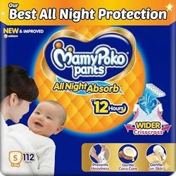 Mamypoko pants All night absorb| Pant Style Baby Diapers Small Size(S)