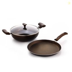 Crystal Coppo Series Nonstick Cookware Set - 3 Pcs | Tawa 250 mm + Kad