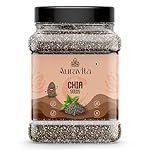 Auravita Premium Chia Seeds 500 Gram | Rich in Calcium, Protein & Fibre | 100% Clean Chia Seeds for Eating | Antioxidant Rich Superfood for Smoothies, Salads & Baking