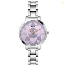 Helix by Timex Analog Watch for Women with Purple Round Dial & Silver
