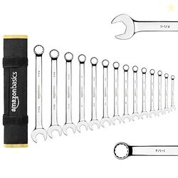 amazon basics V-Groove Combination Wrench Set - SAE, 14-Piece