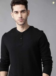 Roadster Self Design Henley Neck T-shirt