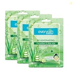 Everyuth Naturals Rejuvenating Cucumber & Aloe Vera Sheet Mask Pack of