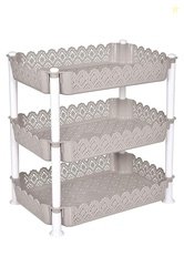 ARISTO Plastic Storage Rack 3 Shelfs, Grey (1 Piece), Medium, (40.5 x