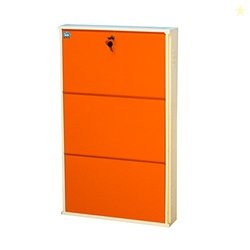 DELITE KOM 24 Inch Wide, 3 Shelf Metal Shoe Rack Wall Mounted for Home