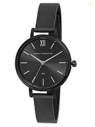 French Connection Stainless Steel Analog Black Dial Women's Watch-Fce2