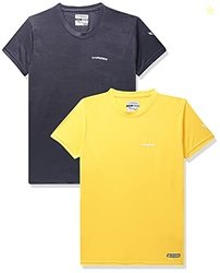 Charged Active-001 Camo Jacquard Round Neck Sports T-Shirt Dark-Grey S