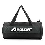 Boldfit Gym Bags for Men with Separate Shoe Compartment Unisex Duffle Bag for Carry & Travel Adjustable for Shoes Towel Duffel Sports Bag for Women & Men 20L – Black Grey