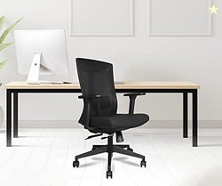 INNOWIN Henry Medium Back Ergonomic Office (Black)| 3 Years Warranty