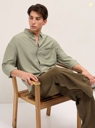 THE BEAR HOUSE Men Relaxed Fit Textured Button-Down Collar Casual Shir