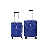 Aristocrat Set of 2 Prime 2 Pc Cabin 55 cm(Small) Check-in 66 cm(Medium) 8 Wheels Trolley Bags for Travel Hard Case Luggage,Lightweight Bag & Combination Lock (Blue) | 3-Year Warranty