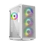 Ant Esports 211 Air Mid-Tower Computer Case I Gaming Cabinet – White | Support ATX, M-ATX, ITX | Pre-Installed 3 x 120mm ARGB Front Fan & 1 x 120mm ARGB Rear Fan