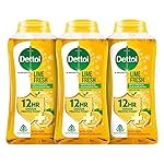 Dettol Lime Fresh Body Wash and Shower Gel Bottle for Women and Men (Pack of 3 – 250ml each) | Soap-Free Bodywash | 12hr Complete Odour Protection