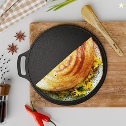 Ortex Cast Iron Dosa Tawa - Cast Iron Tawa for Roti and Dosa | Durable