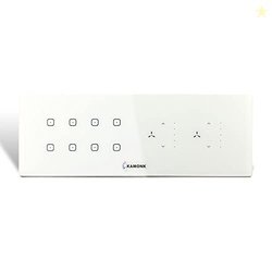 Kamonk 8 Module Custom Plate/Horizontal: (4 Gang x 2 units) + (Fan Reg