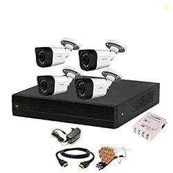 CP Plus Wired 4 Channel HD DVR 1080p, Outdoor Camera 2.4 MP 4Pcs, Comb
