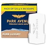 Park Avenue Premium Menâs Soaps for Bath â Pure Luxury | 125g (Pack of 4) | Enriched with Shea Butter & Coconut Oil | Grade 1 Soap | For All Skin Types