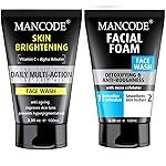 Mancode Face Wash for Men – Clear Skin, Oil Control, Acne Defense, Dark Spot Reduction, Pollution Protection | Detox + Hydrating |2 X 100ML – 200ML Pack of 1 | Men’s Skincare