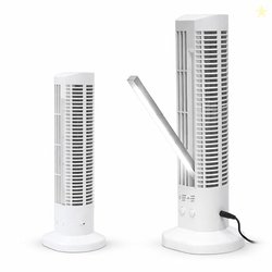 AVABLUE LED Fan Light with Foldable LED Lamp Arm, Tower Fan with 3 Fan