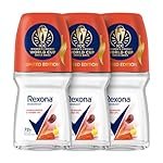 Rexona Sandalwood & Jojoba Oil Antiperspirant Roll-On | for Women | 72H Odour Protection | Limited Edition Pack – ICC Womenâs Cricket World Cup India 2025 |50 ML (Pack of 3)