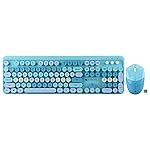 ZEBRONICS Companion 301 2.4GHz Wireless Keyboard & Mouse Combo with UV Printed, Retro Style Keys, 104 + 12 Integrated Multimedia Keys, 1600 DPI, High Precision, Zeb-Companion 301 (Aqua Green)