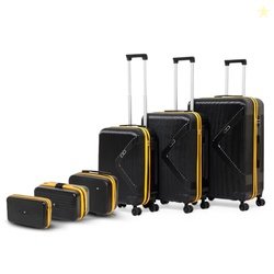 VLITE Brampton 6-Piece Family Luggage Set  3 Trolley Suitcases (20/24/
