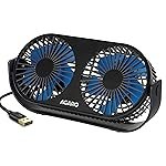 AGARO Signify USB Desk Twin Fan, Portable Table Cooling Fan with 3 Speed Wind, USB Powered, Dual Mode, Quiet Aromatherapy Table Desk Fan, Home, Office, Black.