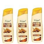Frippe Almond & Honey Nourishing Body Lotion For Dry Skin | Deep Nourish Body Lotion for Women | Non Sticky Body Moisturizer Body Lotion | Nourished and Smooth For All Types of Skin (100ml,Pack of 3)