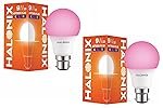 HALONIX LED BULB ASTRON PLUS 9W B22 PINK PACK 2