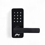 Godrej Smart Lock I Catus Touch I Digital Lock for Main and Internal Wooden Door I 2 in 1 Access I Pin Access I Mechanical Key I Black Finish I 3 Years Warranty | Free Installation