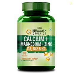 Himalayan Organics Calcium Magnesium Zinc Vitamin D3, B12 & K2 (10 cou