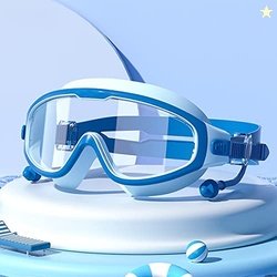 wolpin Silicone Swimming Goggles with Ear Plugs for Kids & Free Protec