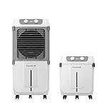 Havells 2-in-1 Convertible 80 L Desert Air Cooler for room| Dual functionality & easy storing| Can be used as side table| 5 Leaf Metal Blade Fan| Powerful Air-Delivery| Bacteria shield honeycomb pads