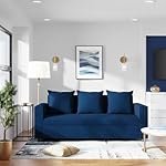 Wakefit Sofa Set | 1 Year Warranty | Sofa 3 Seater, 3 Seater Sofa for Living Room, Wooden Sofa Set, Couch for Living Room – Solatio(Jio : Dark Blue)