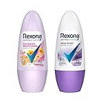 Rexona Roll-On Deodorant | Advanced Brightening + Free Spirit Motion Activated Deo for Women | up to 72Hr odour protection | 45 ML each