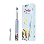 beatXP Jiggle Sonic Electric Toothbrush for Kids with 2 Brush Heads & 3 Cleaning Modes | Rechargeable Electric Toothbrush | 20500 strokes/min with Long Battery Life (Baby Blue)