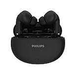 Philips TAT1269 Bluetooth Truly Wireless in Ear Earbuds with mic, 13mm Drivers, Bluetooth 5.4, 40H Playtime, IPX5, Fast Charging, Touch Controls, Voice Assistant, Mono Mode, LED Indicator (Deep Black)
