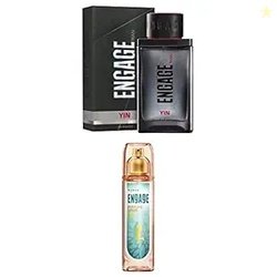 Engage Yin Eau De Parfum, Perfume For Men, 90ml & W3 Perfume Spray For