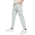 Campus Sutra Men’s Regular Fit low Rise Cuffed Hem Cargo Trousers for Casual Wear | 6 Pockets | Button Closure | Cotton Poly Cargo Pant Crafted with Comfort Fit for Everyday Wear